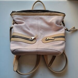 OrYany pink and cream large leather backpack